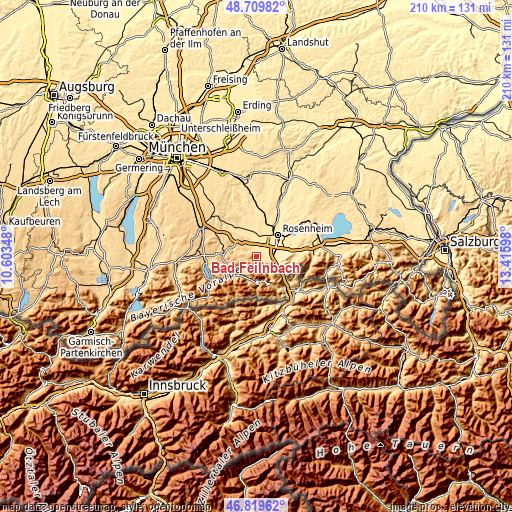 Topographic map of Bad Feilnbach