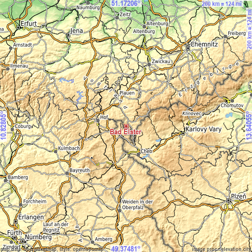 Topographic map of Bad Elster