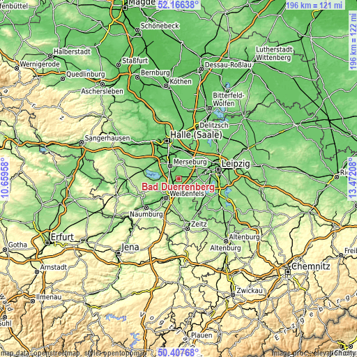 Topographic map of Bad Dürrenberg