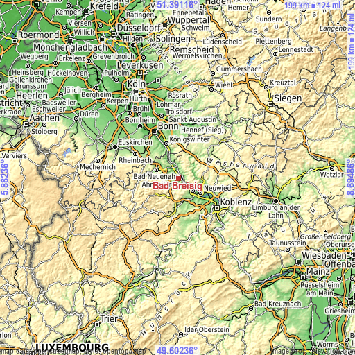 Topographic map of Bad Breisig