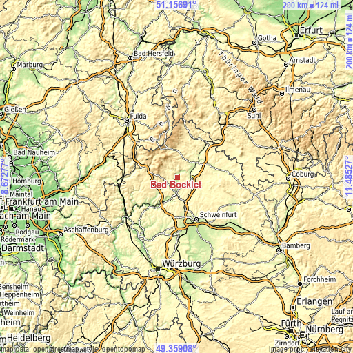 Topographic map of Bad Bocklet