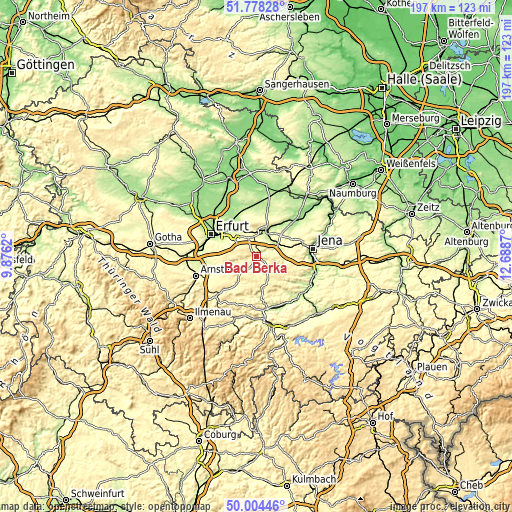 Topographic map of Bad Berka