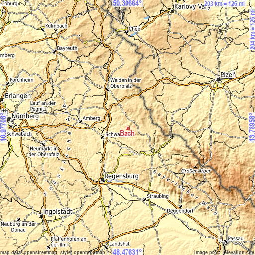 Topographic map of Bach