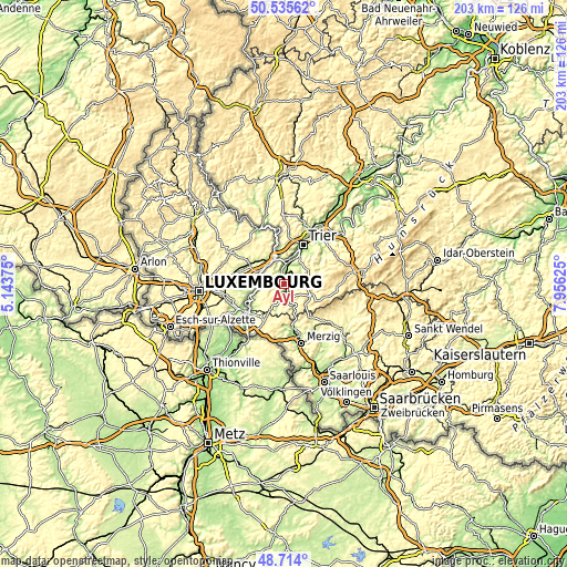 Topographic map of Ayl