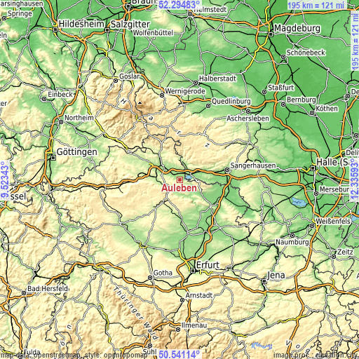 Topographic map of Auleben