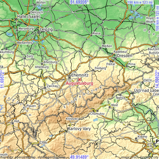 Topographic map of Augustusburg