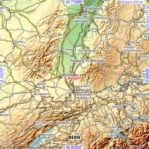 Topographic map of Auggen