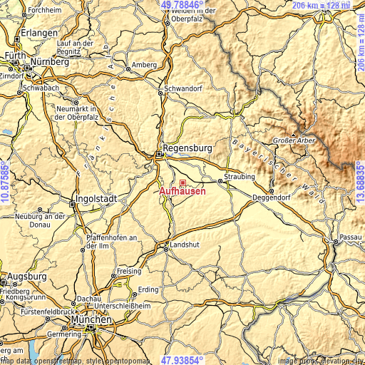 Topographic map of Aufhausen