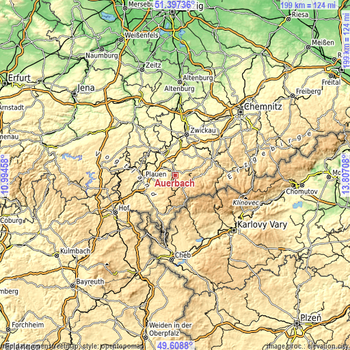 Topographic map of Auerbach