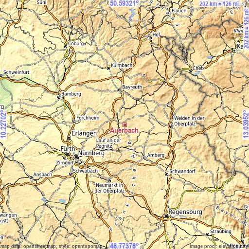 Topographic map of Auerbach