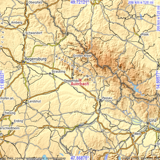 Topographic map of Auerbach