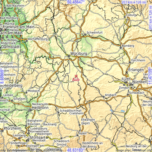 Topographic map of Aub