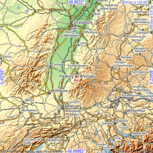 Topographic map of Au