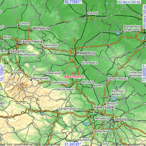 Topographic map of Atzendorf