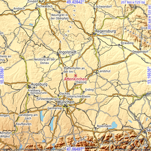 Topographic map of Attenkirchen