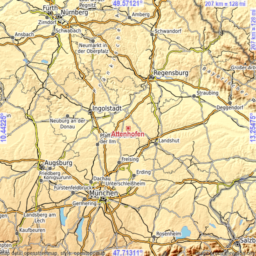 Topographic map of Attenhofen