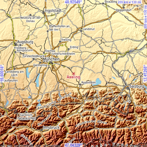 Topographic map of Aßling