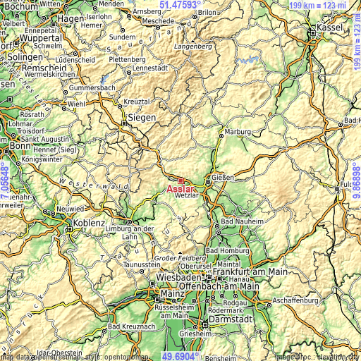 Topographic map of Aßlar