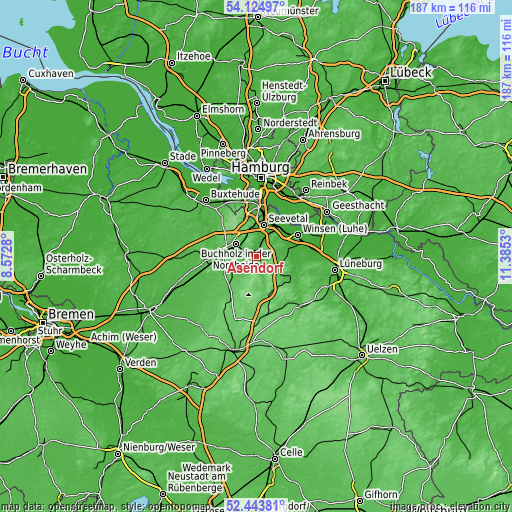 Topographic map of Asendorf