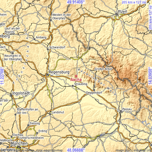 Topographic map of Ascha