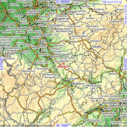 Topographic map of Asbach