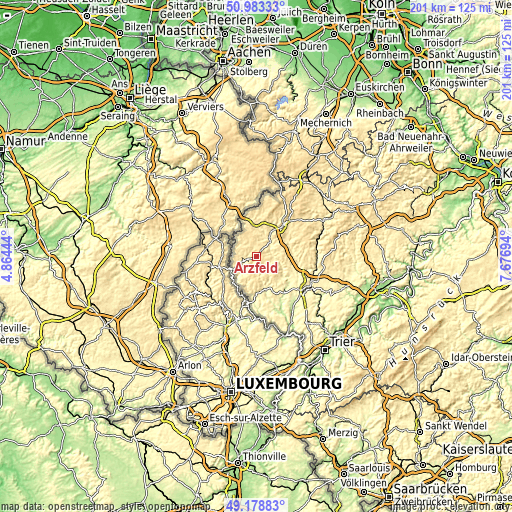 Topographic map of Arzfeld