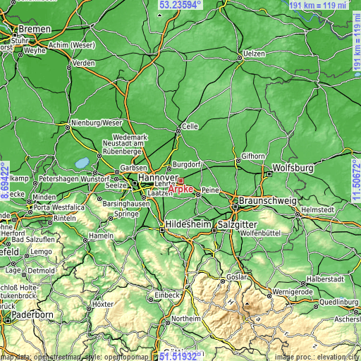 Topographic map of Arpke