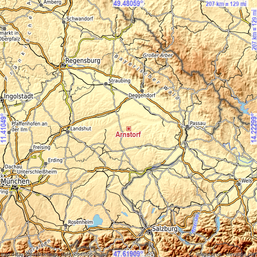 Topographic map of Arnstorf