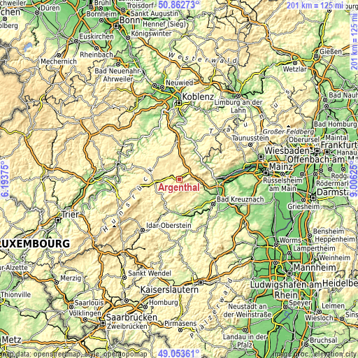 Topographic map of Argenthal