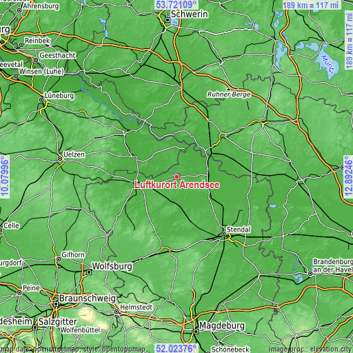 Topographic map of Luftkurort Arendsee