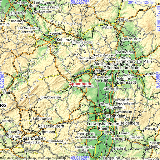 Topographic map of Appenheim