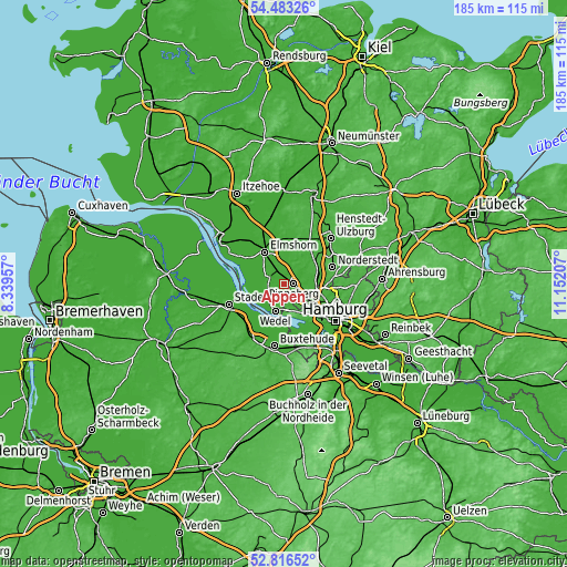 Topographic map of Appen