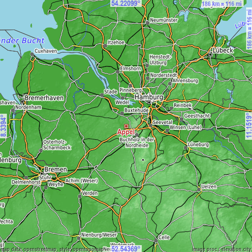 Topographic map of Appel