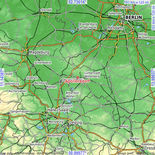 Topographic map of Apollensdorf