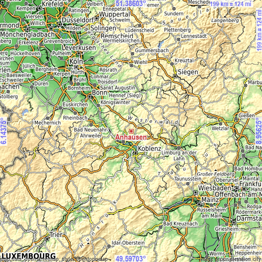Topographic map of Anhausen