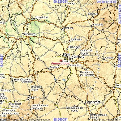 Topographic map of Ammerndorf