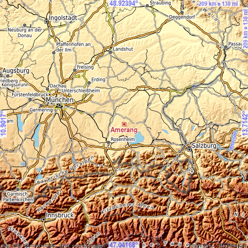 Topographic map of Amerang