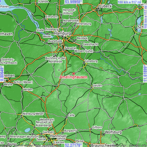 Topographic map of Amelinghausen
