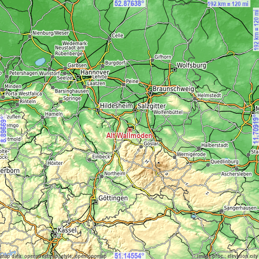 Topographic map of Alt Wallmoden