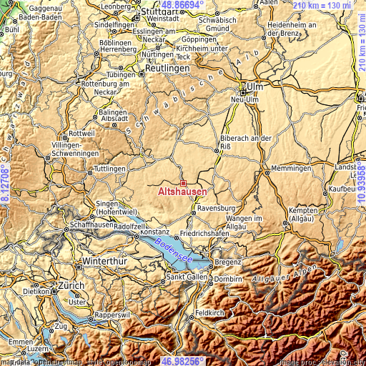 Topographic map of Altshausen