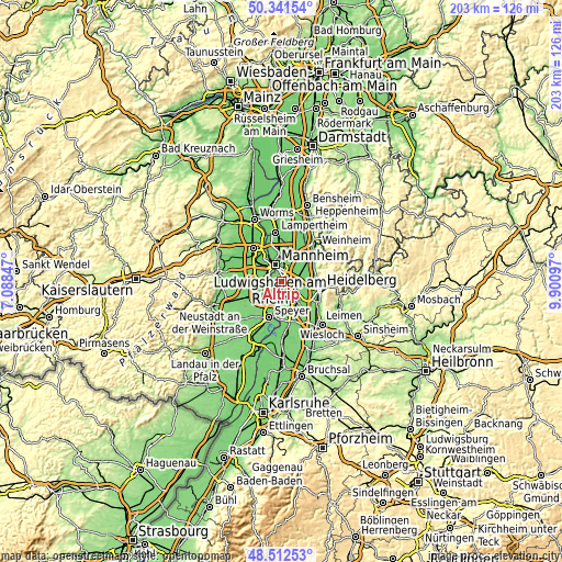 Topographic map of Altrip