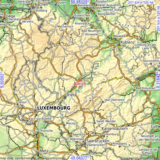 Topographic map of Altrich