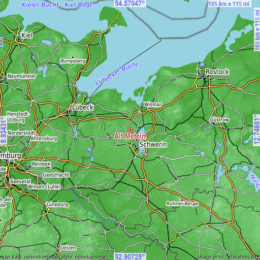 Topographic map of Alt Meteln