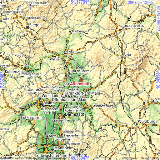 Topographic map of Altenstadt