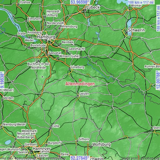 Topographic map of Altenmedingen