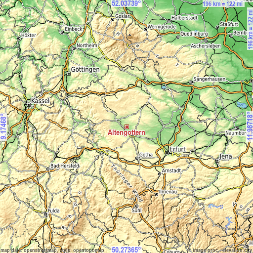 Topographic map of Altengottern