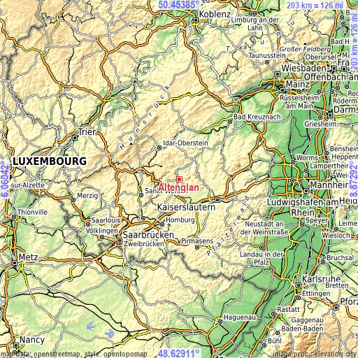 Topographic map of Altenglan