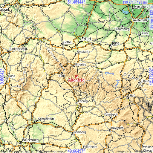 Topographic map of Altenfeld