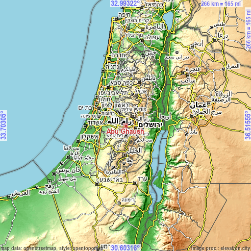 Topographic map of Abū Ghaush