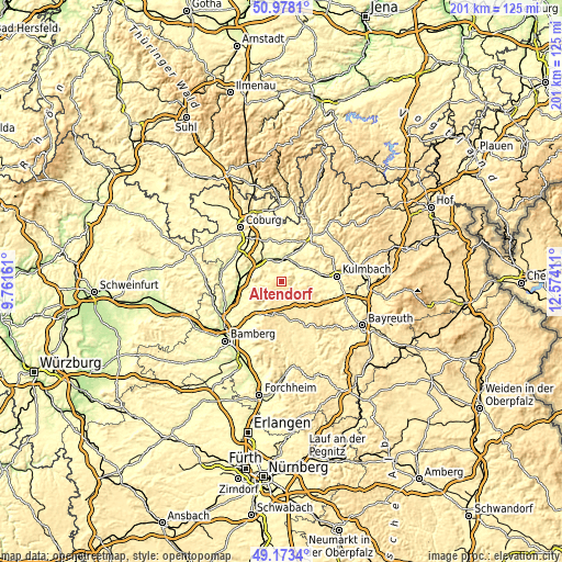 Topographic map of Altendorf